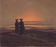 Caspar David Friedrich Two Men at Twilight (mk10) Spain oil painting artist